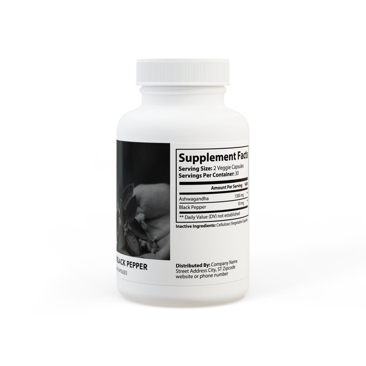 Ashwagandha and Black Pepper Supplement (60 capsules)